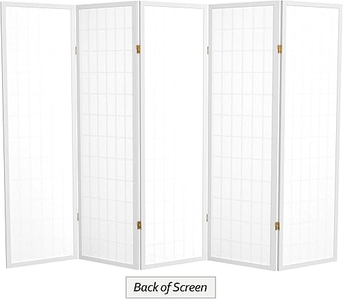 Miniatura 7 de Oriental Furniture - Pantalla Shoji de 5 pies de alto, color blanco, 5 paneles