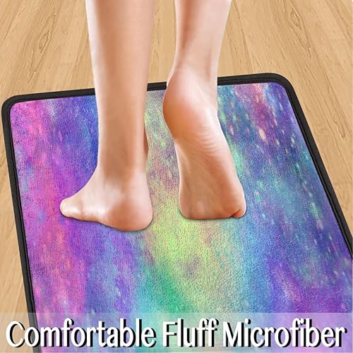 Miniatura 6 de Bright Night Sky Galaxy - Tapete de cocina acolchado antifatiga, juego de 2 piezas, duradero, resistente a las manchas, parte inferior