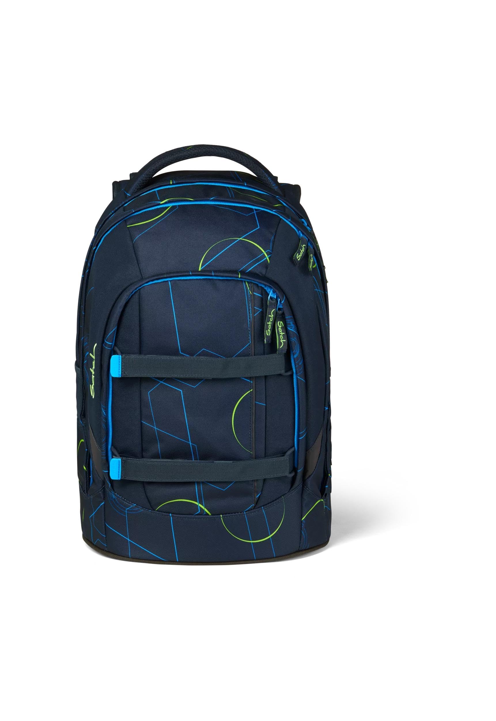 satch pack Schulrucksack Schulrucksack ab 5. Klasse ergonomisch 30L Stauraum standfest Organisationstalent, Blue Tech - Dunkelblau