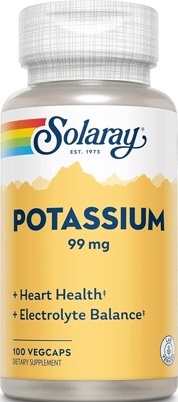 SOLARAY Suplemento de Potássio 99 mg, 100 cápsulas vegetais