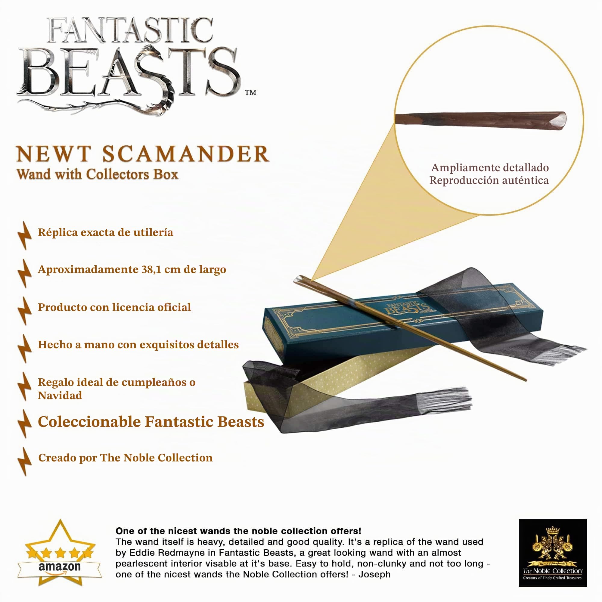The Noble Collection NN5622 La Varita de Newt Scamander con Caja de coleccionista