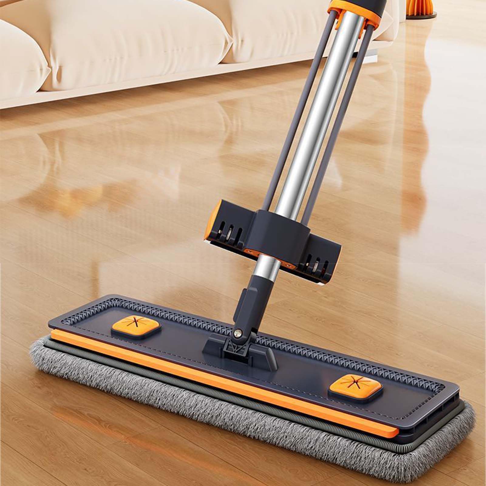 Fregona Microfibra con Mopa Fregona, Mopa para Limpieza De Suelos En Casa, Paño Lavable Reutilizable, Limpiador De Suelos Absorbente con Mango Regulable para Cocina Baño Y Superficies