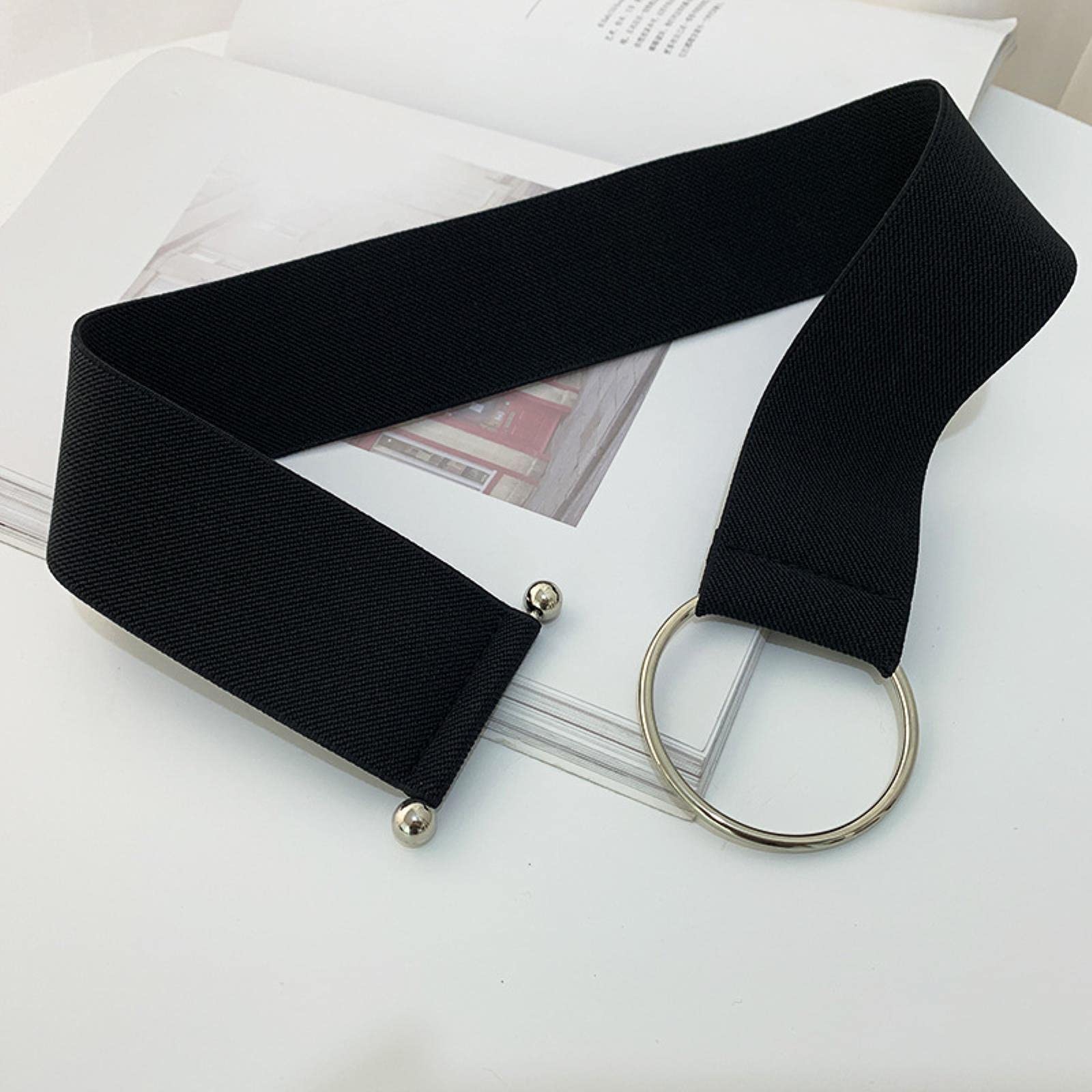 Zwarte taille riem, jas riem vrouwen wol zwarte taille trendy brede