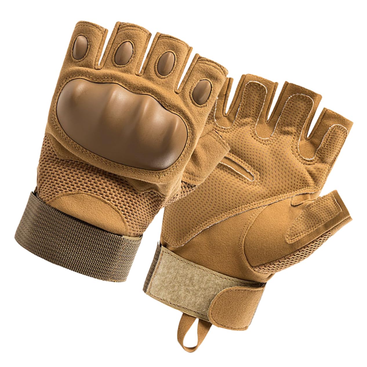 VANZACK 2pares Guantes De Media Dedo Antideslizantes para Actividades Al Aire Resistentes Al Desgaste para Ciclismo y Montañismo Unisex Color Khaki