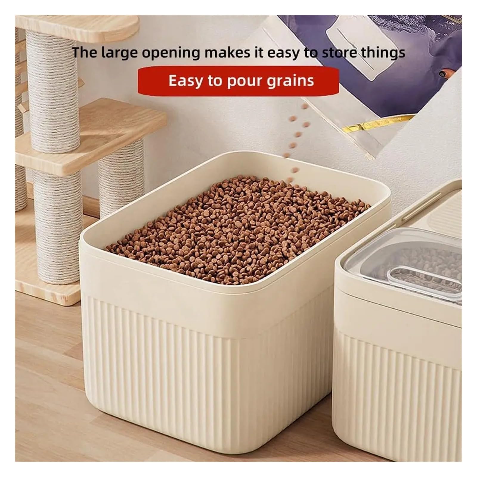 Secchio grande ermetico for cibo secco for cani e gatti | Fusto sigillato resistente all'umidità, interno spazioso, contenitore multiuso for alimenti for animali domestici(16L)