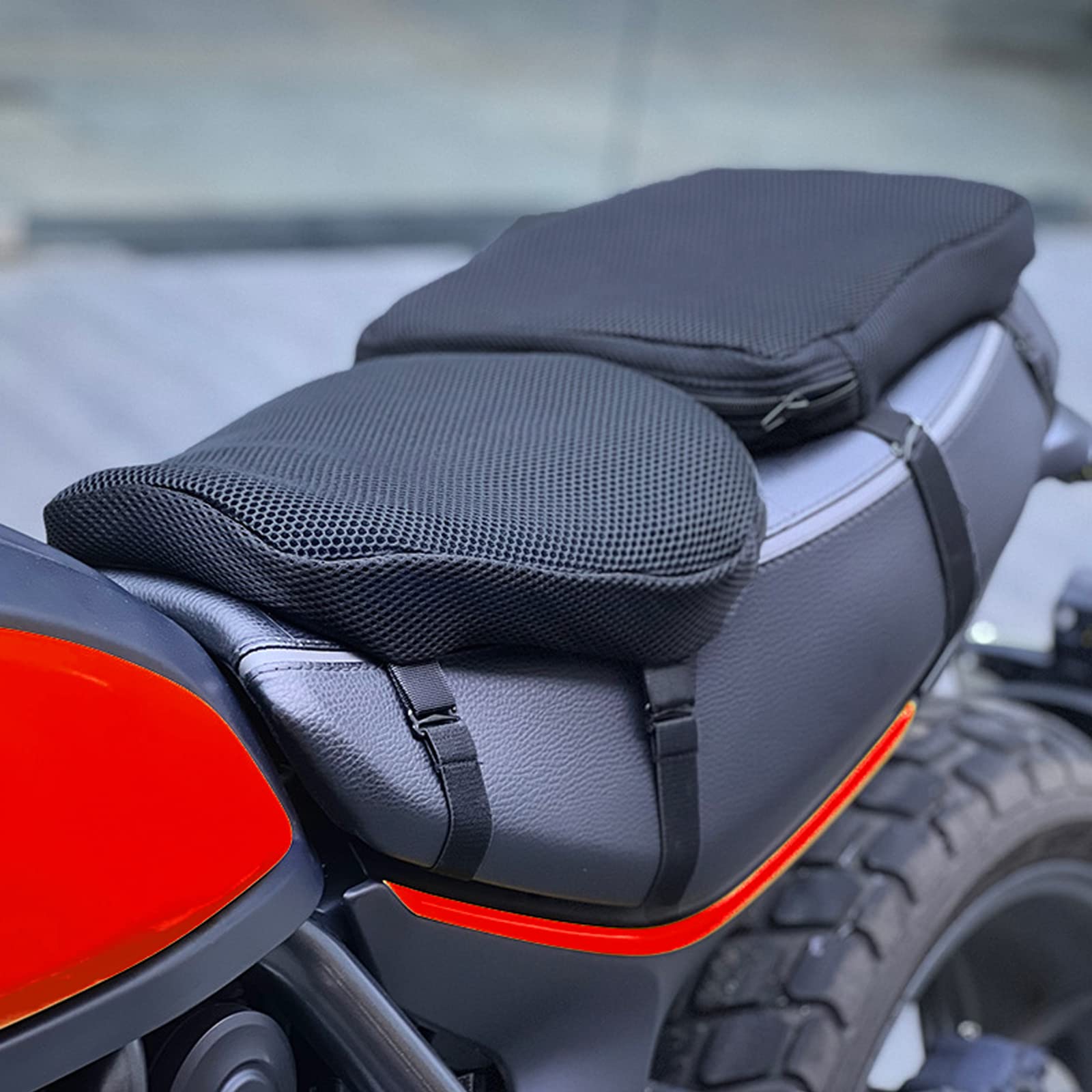 Shake Rider Cushion - Motorcycle Gel Seat Pad, 3D-Honeycomb, Shock