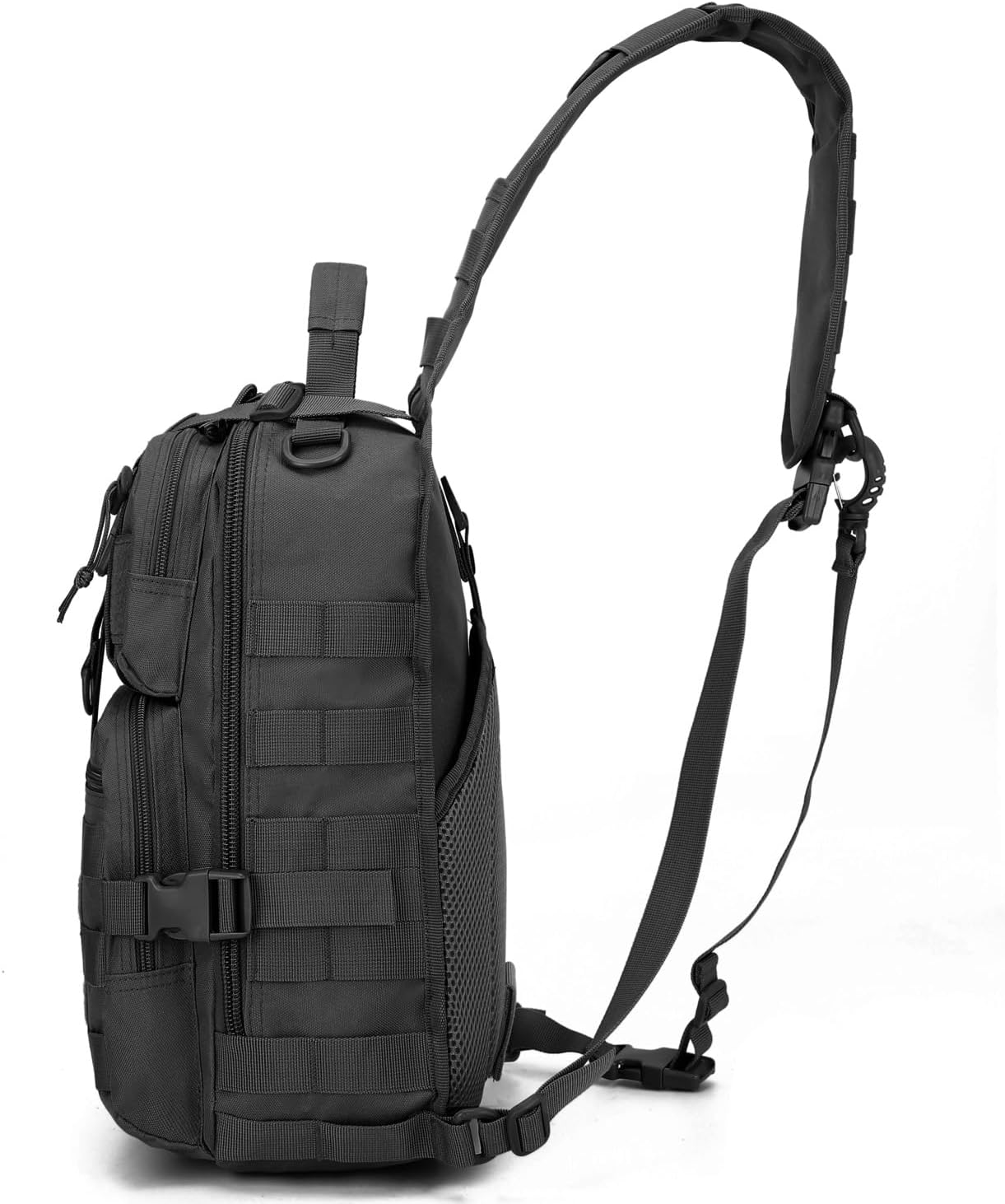 Tactical Sling Bag Backpack, Military Rover Shoulder Pack, EDC Molle Assault Range Bag for Men Ambidextrous(Black) - Image 3