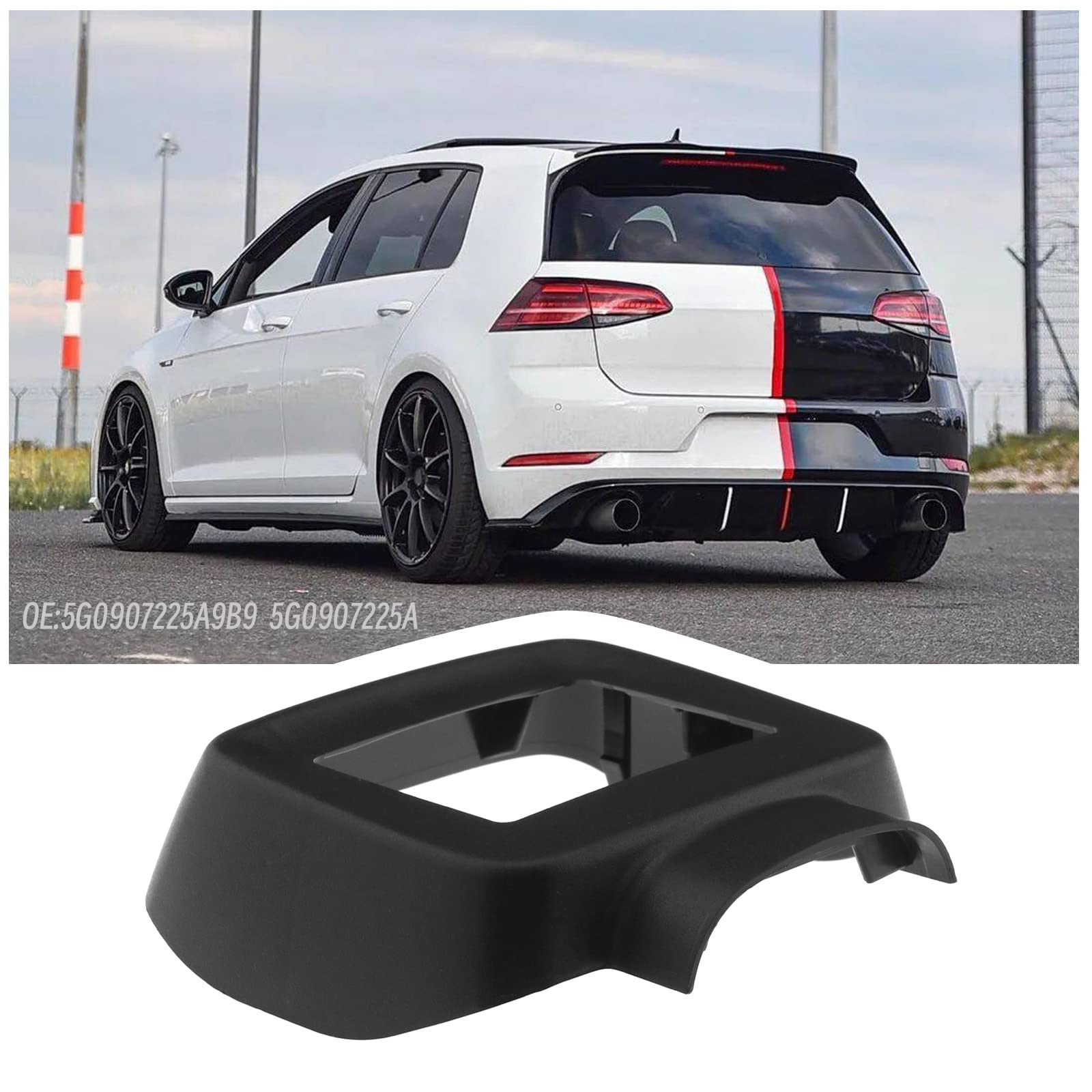 Cache de capteur de Radar de Voiture Compatible avec Golf MK7 2013-2016 5G0907225A9B9 5G0907225A Pièces de Rechange ABS Noir