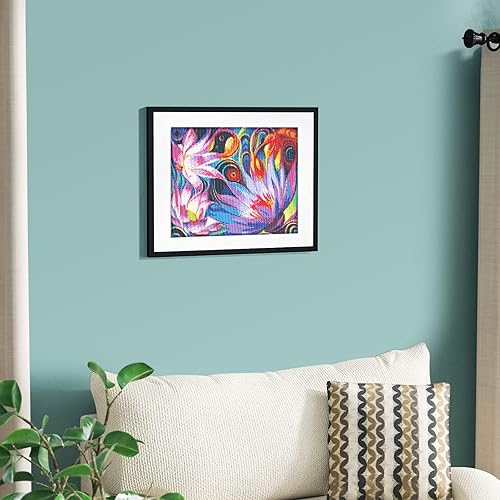 Miniatura 5 de Pintura cuadrada de diamantes de imitación de cristal, fantasía floral dinámica, kit de arte de diamantes 5D para bricolaje, juego de pintura por