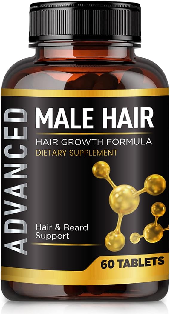 NutraPro Hair Growth Vitamins for Men - Anti Hair Loss Pills. Regrow Hair & Beared Growth Supplement for Volumize, Thicker Hair.Support Thinning Hair with Biotin.
