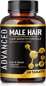 NutraPro Hair Growth Vitamins for Men - Anti Hair Loss Pills. Regrow Hair & Beared Growth Supplement for Volumize, Thicker Hair.Support Thinning Hair with Biotin.