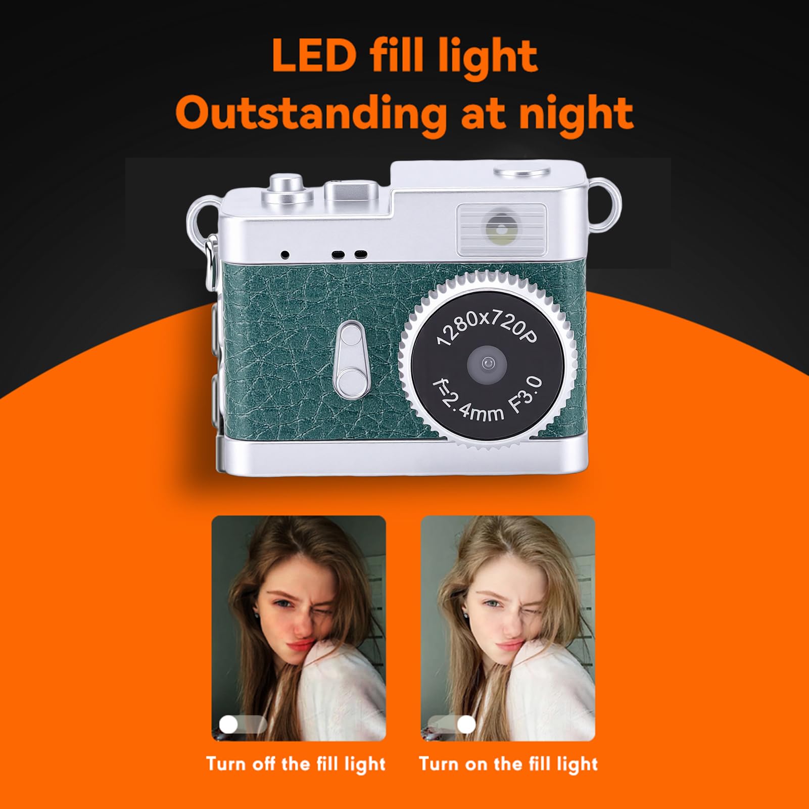Amazon | Sxhlseller キーホルダーカメラ、LEDライトフィルター付き