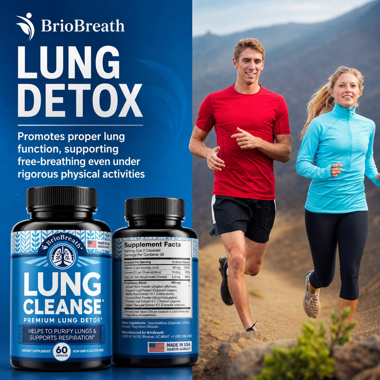 Lung Support Supplement - Natural Capsules for Lung Cleanse and Detox - Made in USA - Respiratory System; Mucus Clear - Vegan Supplement for Lung Detox; Respiratory Support - 60 Capsules — Amazon image 5