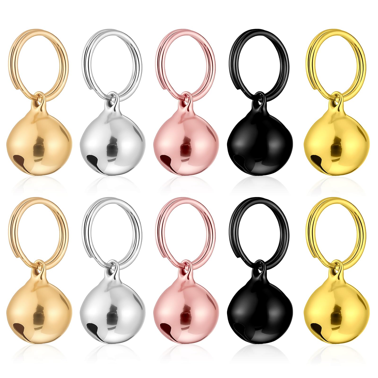 10Pcs Small Dog Bells for Collar Cat Bell Small Dog Bells with Key Rings