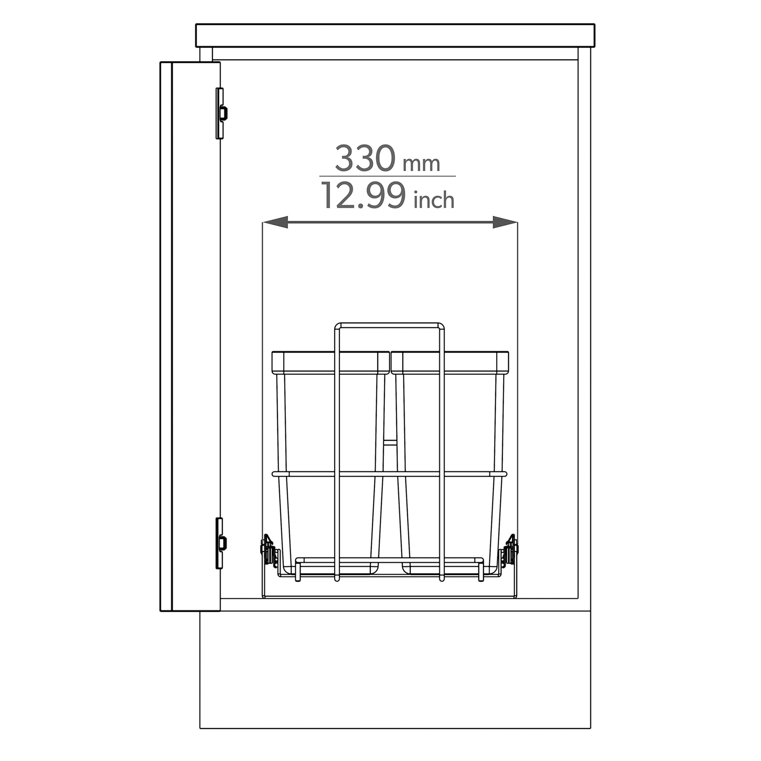 LM 79/4 - Pattumiera da incasso allungabile con 4 x 8 l, estraibile, colore: antracite, 33,2 x 48 x 35,5 cm