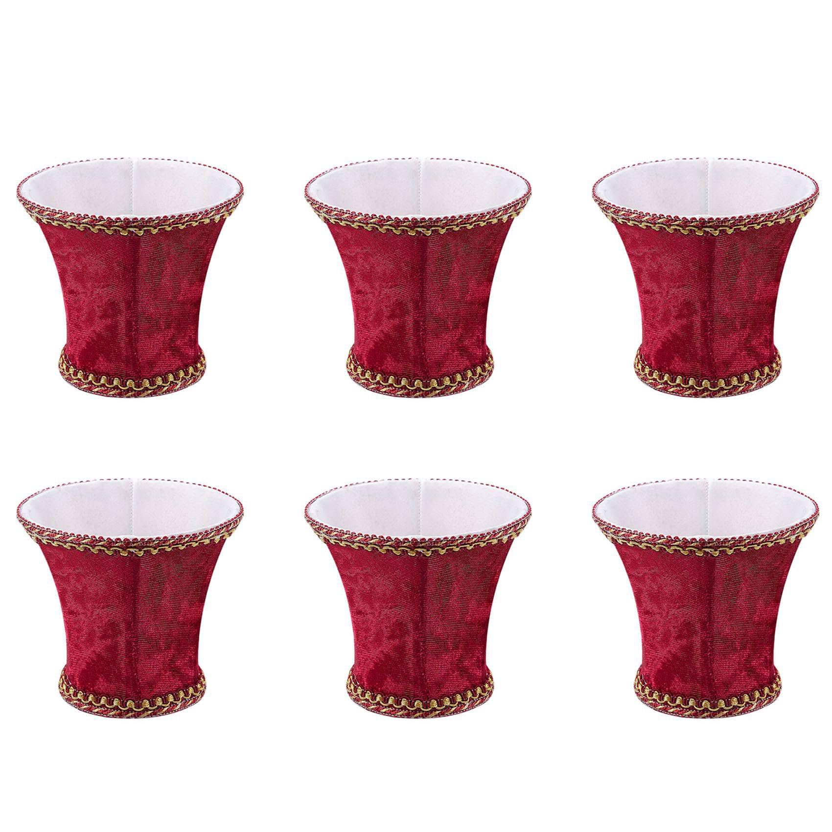 Hndhbfgrt 6X Fabric Clip on Lamp Shade, E14 Handmade Lampshade for Modern European Style Wall Sconce Lamp, Crystal Lamp