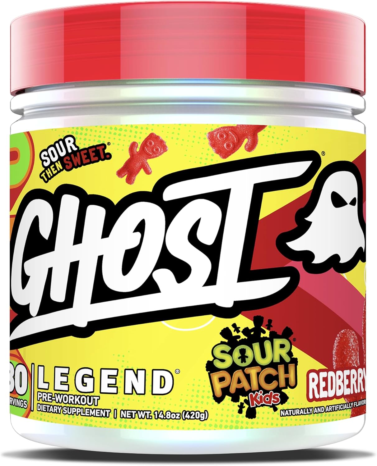 GHOST Legend V3 Pre-Workout Powder, Sour Patch Kids Redberry - 30 Servings  Pre-Workout for Men & Women with Caffeine, L-Citrulline, & Beta Alanine for Energy & Focus