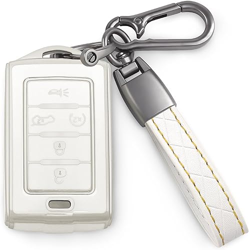 COTIYBOK Funda para llavero Jeep con llavero de TPU para llave de automóvil, protección de 360 grados, compatible con Jeep Grand Cherokee 2021-2023,