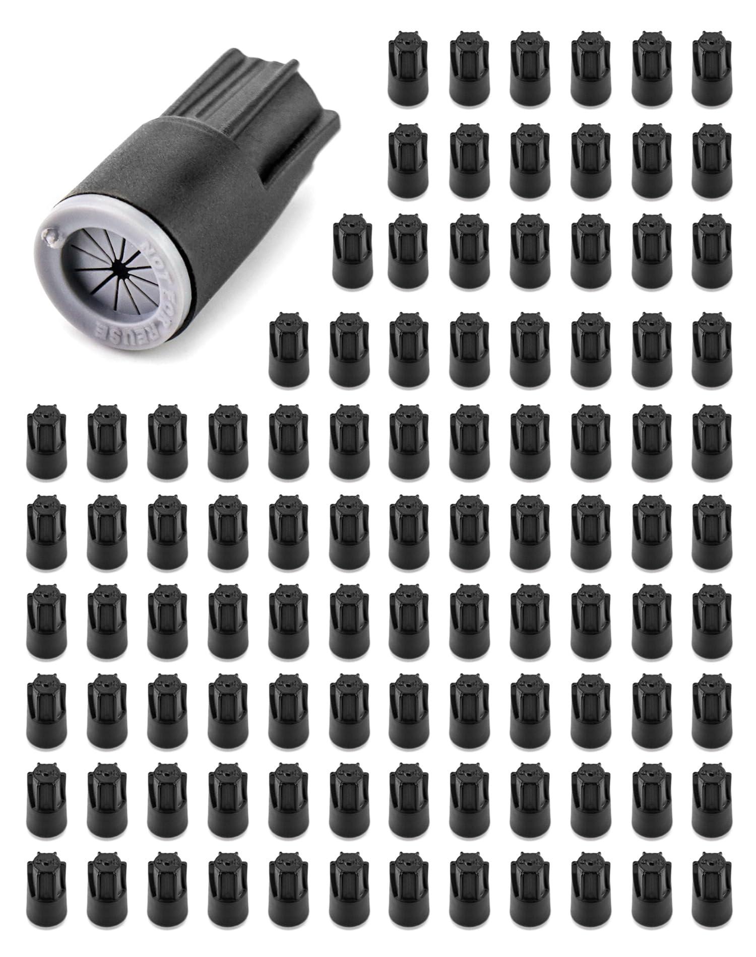 QWORK Conectores de PVC impermeables, 100 tapas de tuercas eléctricas para cables de bajo voltaje y exteriores, compatibles con múltiples medidores de cable