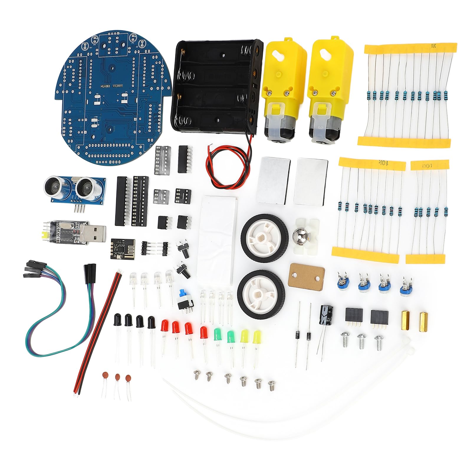 Kit de Coche Inteligente Robot DIY, Kit de Coche Inteligente MCU, Juguete Educativo con Cable de Salto, Juguetes de Construcción de Ingeniería Geniales para Adolescentes