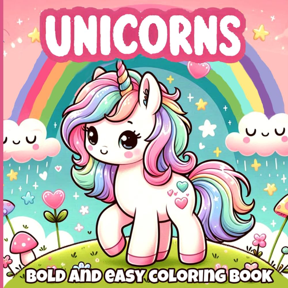 Unicorns: Bold and Easy Coloring Book