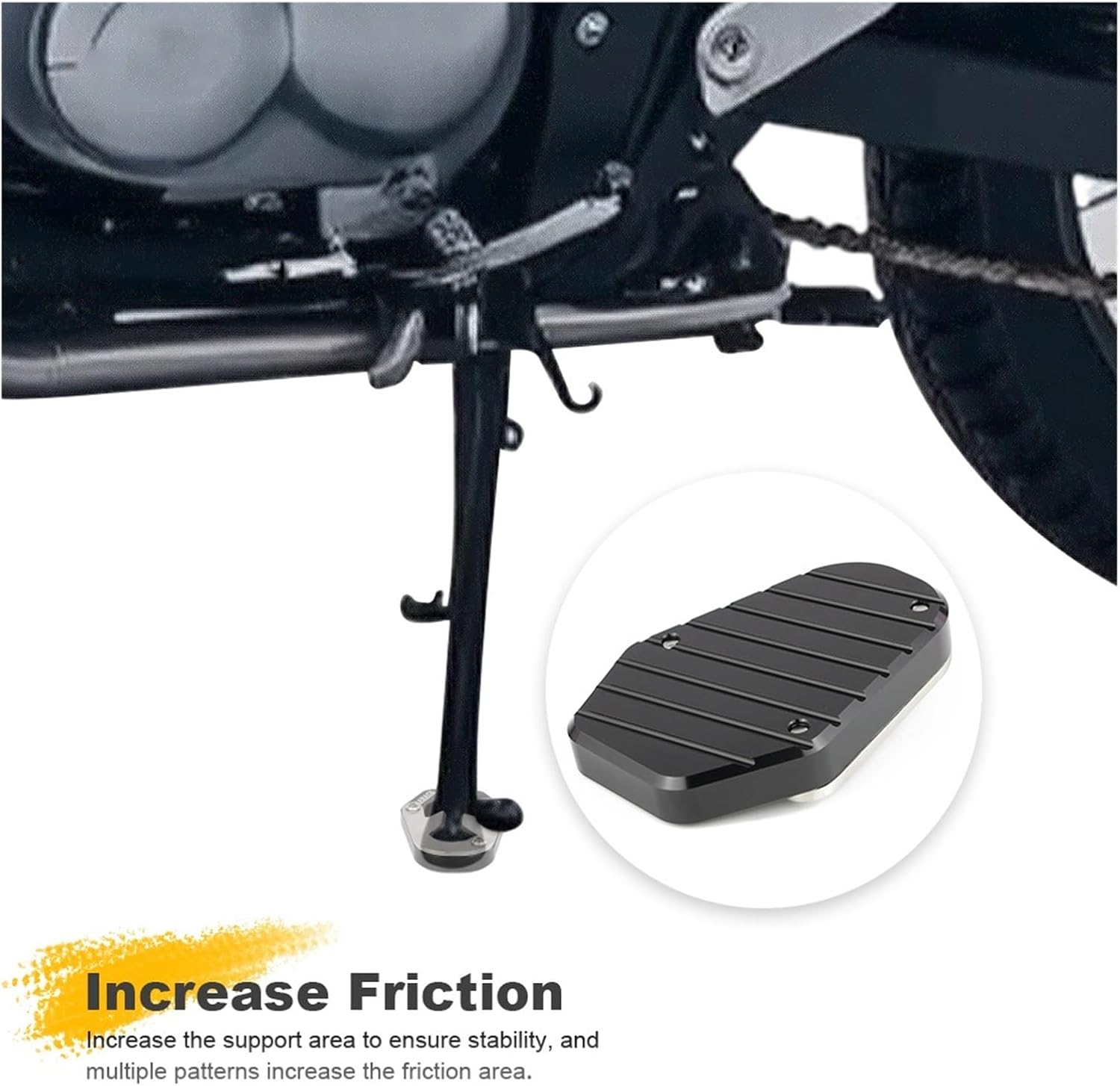 Motorcycle Kickstand Shoe Side Stand Enlarger Extension Enlarger Pate Pad Kick Stand Compatible With Royal Enfield Himalayan 450 2024-2025
