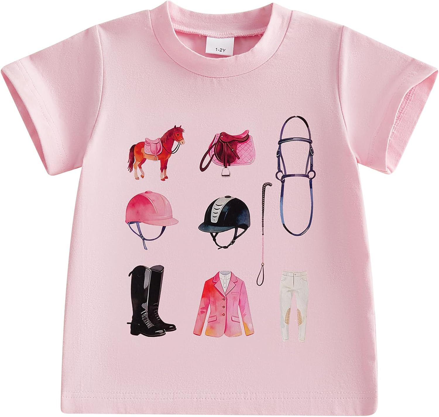 Toddler Baby Girls Western Cowgirl T-Shirt Kids Short Sleeve Funny Rodeo Graphic Summer Tee Tops