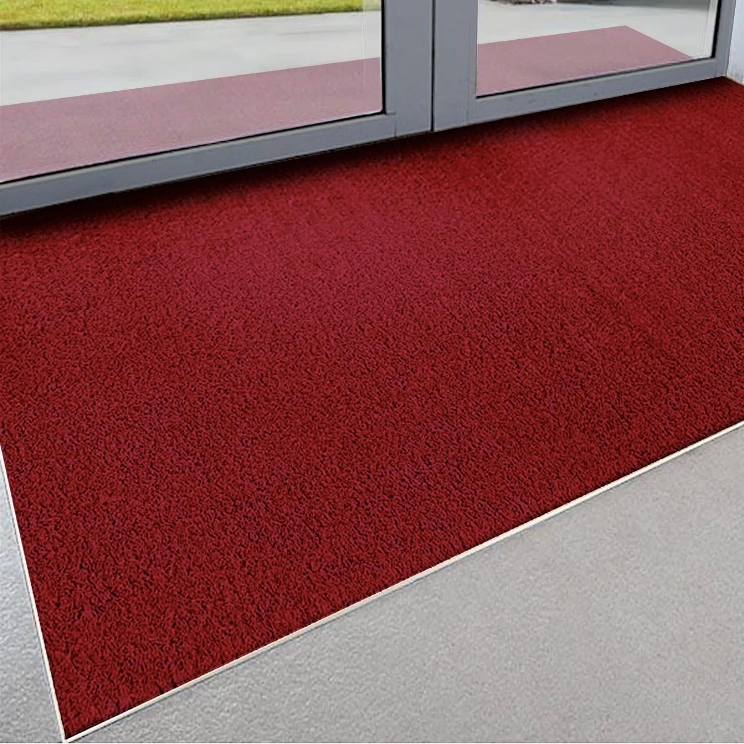 emmevi Paillasson en coco naturel coloré antidérapant sur mesure Tapis d'entrée 100 x 200 cm Bordeaux