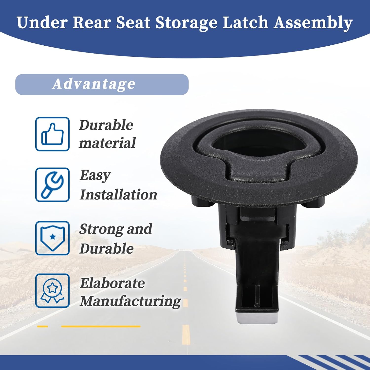 Under Rear Seat Storage Latch Assembly 68059730AB Compatible with Dodge Ram Truck 1500 2500 3500 2010 2011 2012 Storage Bin Lid Latch