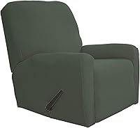 Vista 121 de Easy-Going - Funda elástica para sofá reclinable, 4 piezas, protector de muebles, sofá suave con parte inferior elástica, tela jacquard con Negro