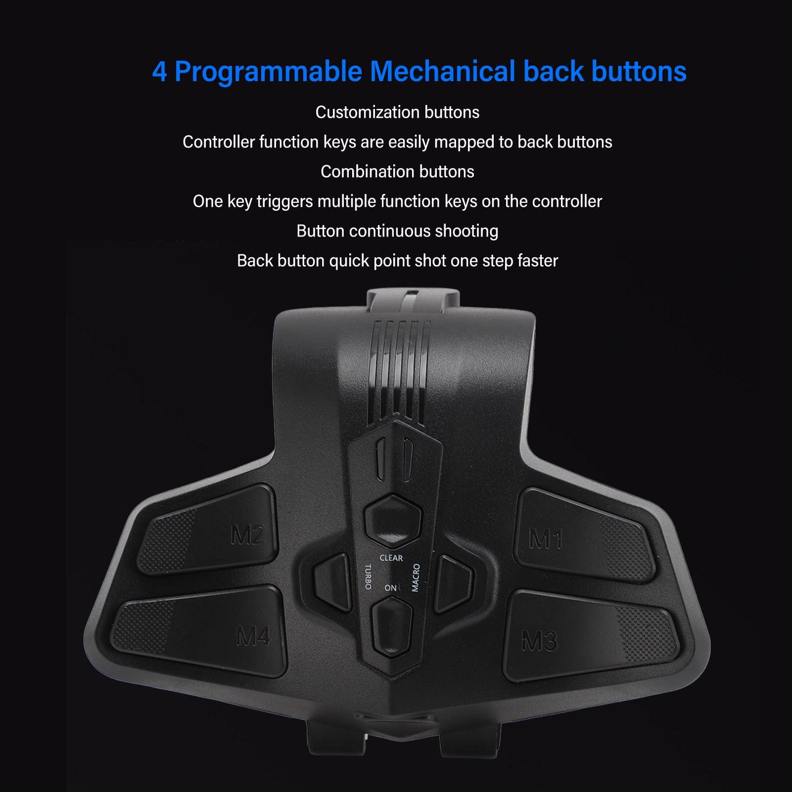 Tylne Wiosło do Kontrolera Programowalny Kontroler Gier Mocowanie Tylnych wioseł, Adapter Tylnych Przycisków do Kontrolera (BLACK)