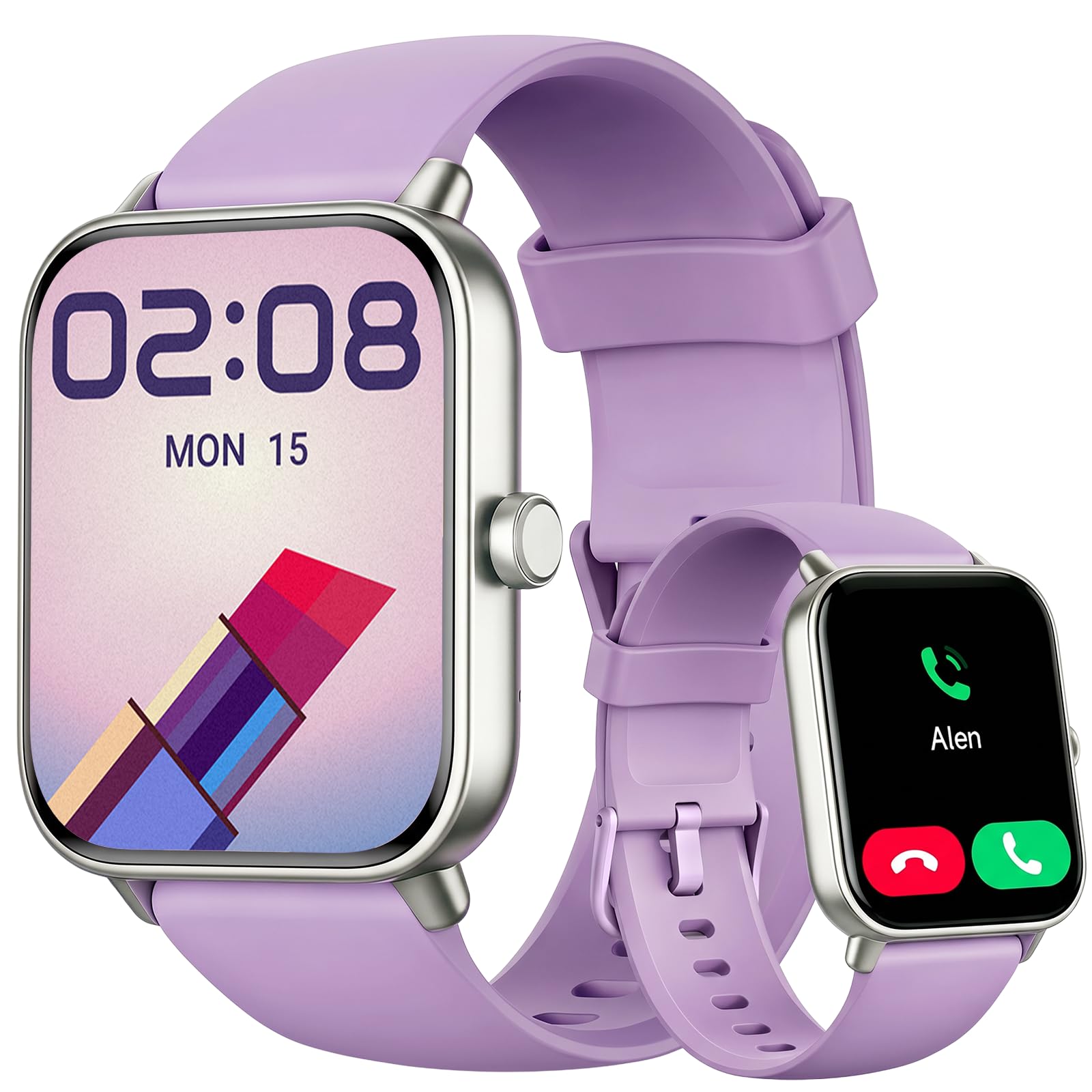 Montre Connectée Femme Appel Bluetooth, 1.8" Montre Connectée pour Samsung iPhone Android, Voix de l'IA, Alexa intégrée, Smartwatch Moniteur de SpO2/Sommeil/Podometre/Calories, IP68, 100+ Modes