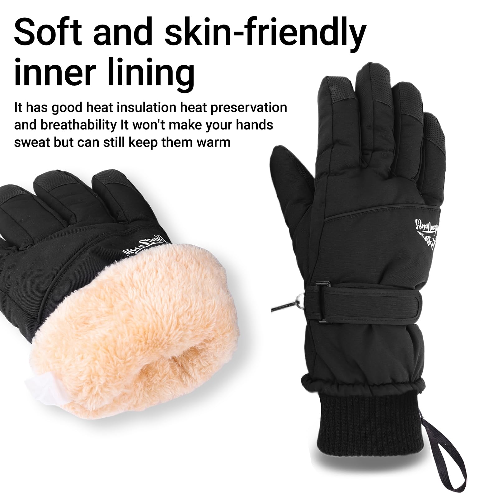 XuoAz Wasserdichte Winter-Ski-Handschuhe für Damen und Herren, rutschfest, Touchscreen, warme Snowboardhandschuhe für kaltes Wetter