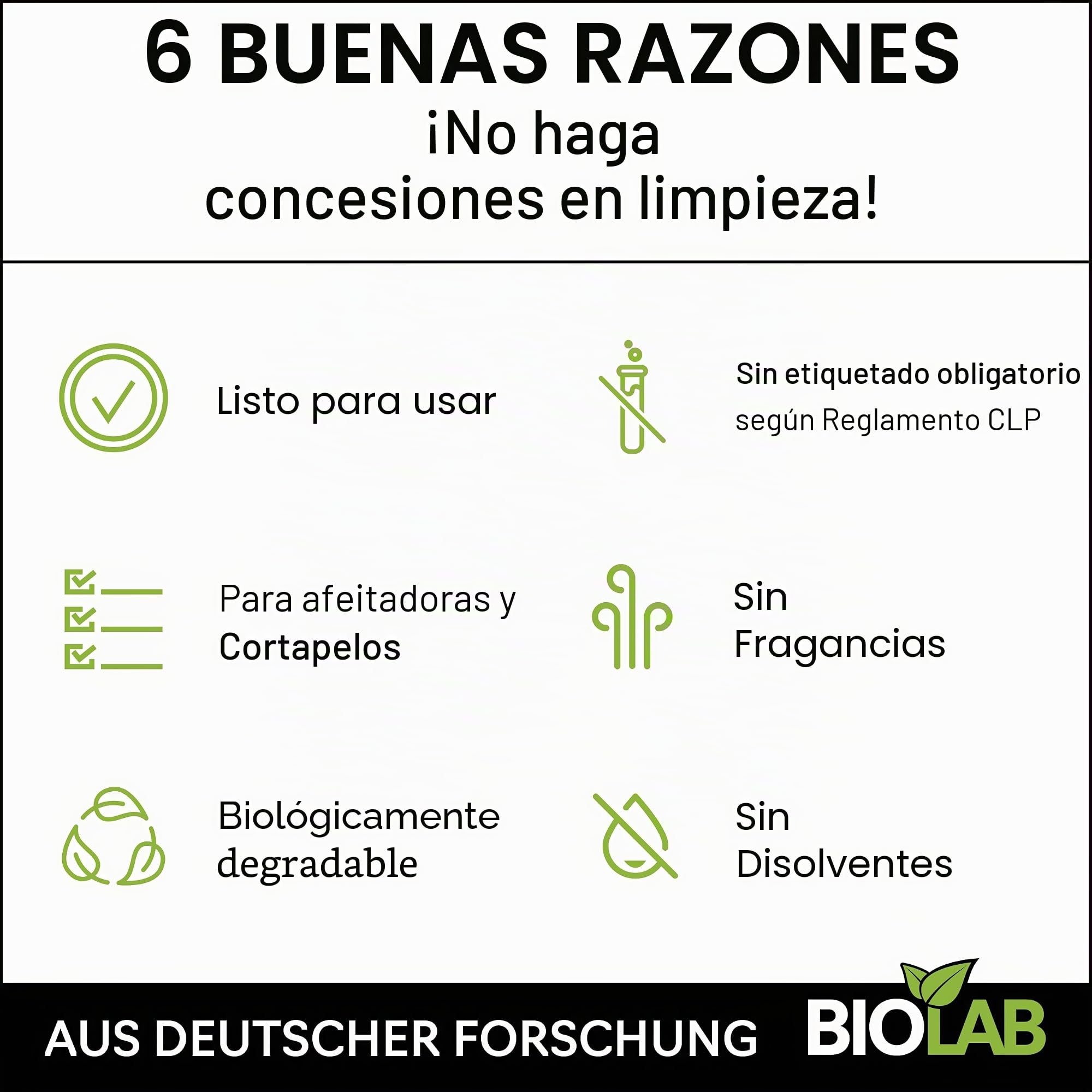 BIOLAB Limpiador de cabezales de afeitado Bio (1000 ml) líquido de recambio para Clean & Renew, apto para Braun Series, Philips cabezal de afeitado y estación de limpieza de afeitadora