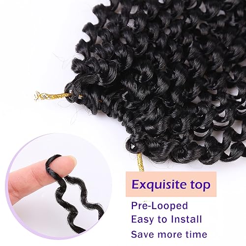 Vista 3 de LADY MIRANDA Extensiones de cabello rizado afro rizado rizado Jerry Curl Crochet para mujeres negras, cabello trenzado 6X, estilos de cabello corto