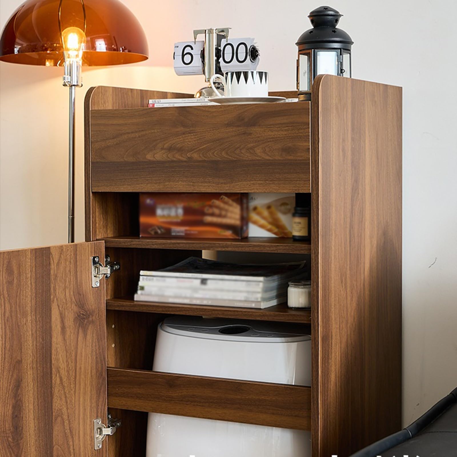 Organizzatore for spazzatrice Scaffale for Armadio portaoggetti for spazzatrice Tavolino in Noce Nero Divano Credenza Mobiletto Mobile(Lotus White)