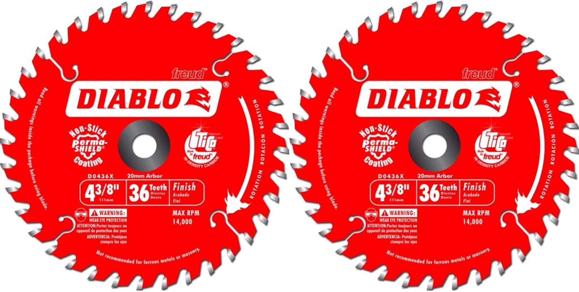 Freud D0436X Diablo 4-1/2-Inch 36 Tooth ATB Saw Blade Cordless Trim (2 Pack)