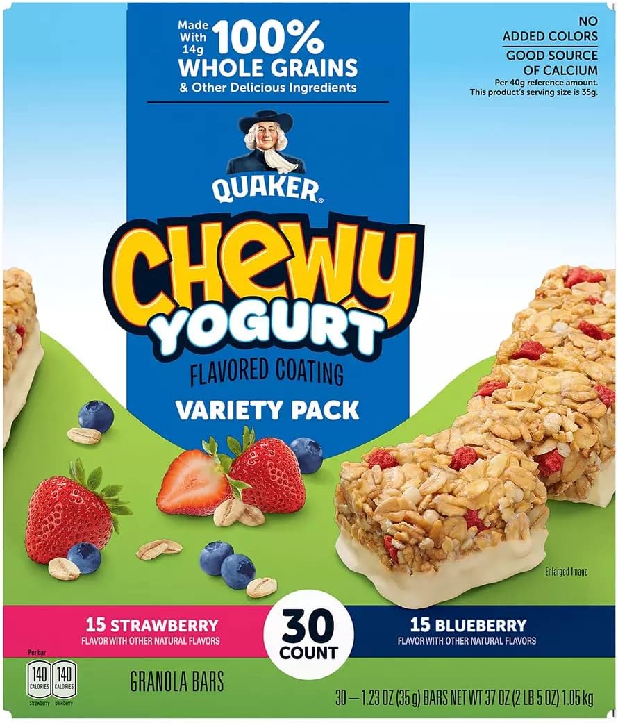 Quaker Chewy Yogurt Granola Bars Variety Pack, 30 ct. Amazon.ca Grocery & Gourmet Food