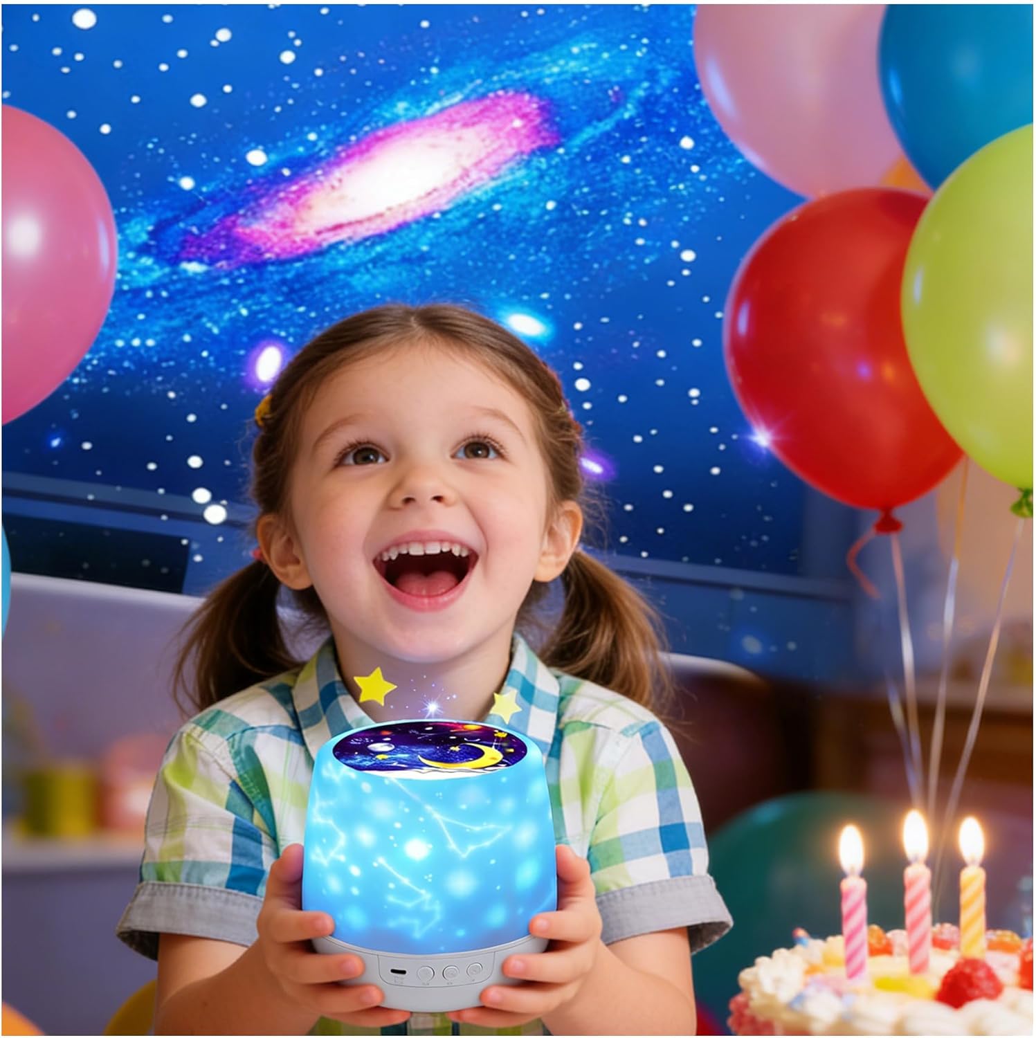 Night Light Projector - Star Light Projector with USB Cable, 360 Degree Rotation Star Projector Lamp Bedroom Star Projector Night Light Best Gifts for Kids - 7 Sets of Film