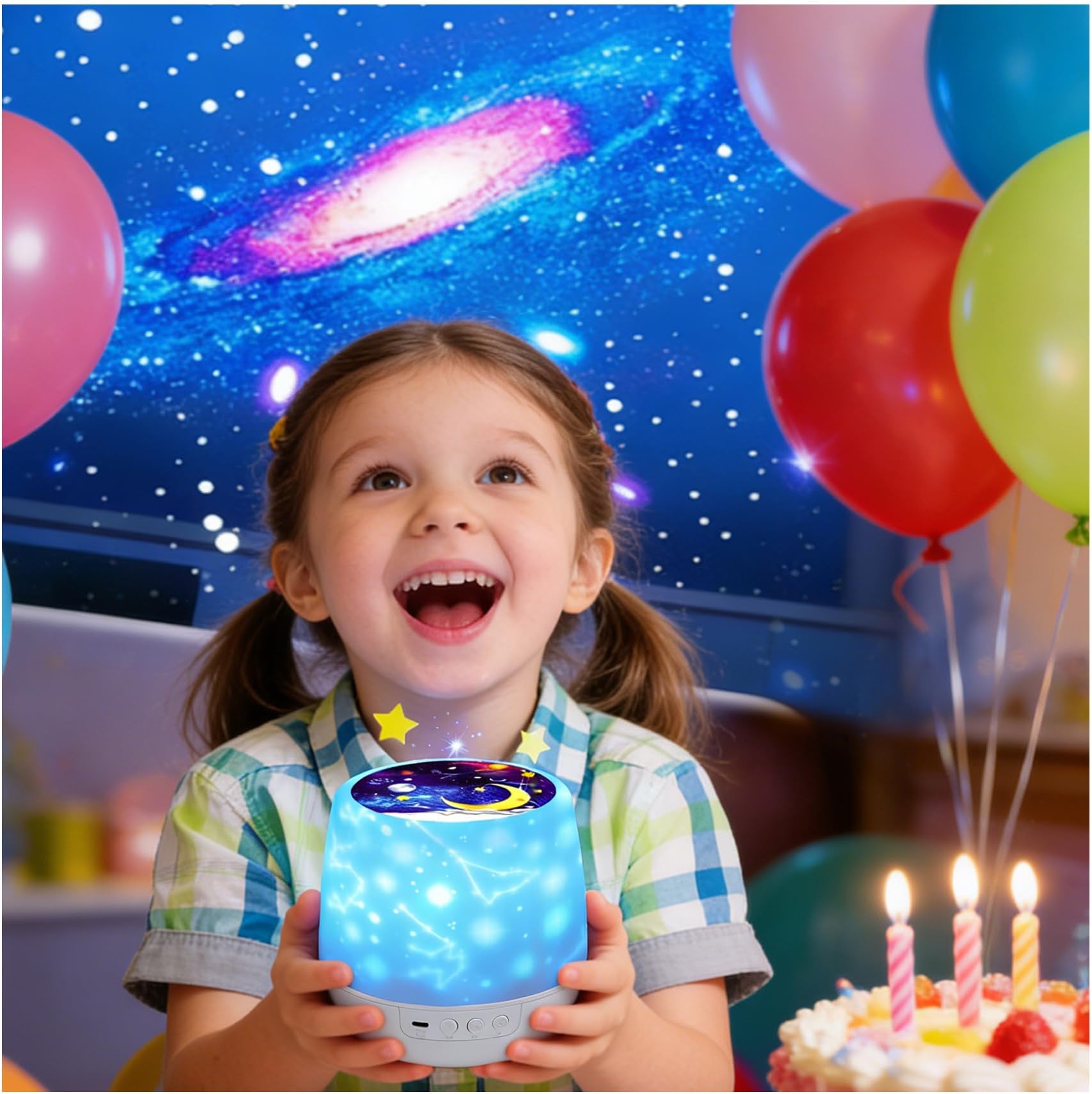 Night Light Projector - Star Light Projector with USB Cable, 360 Degree Rotation Star Projector Lamp Bedroom Star Projector Night Light Best Gifts for Kids - 7 Sets of Film