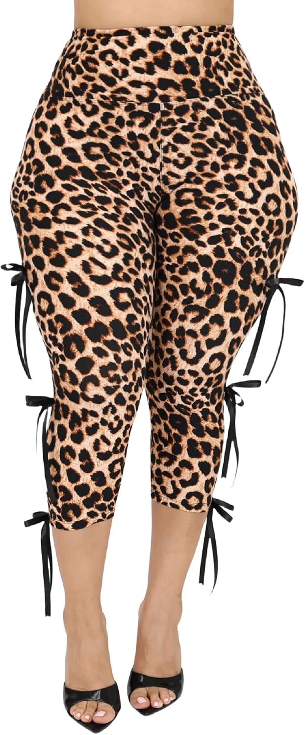 Aonoapll Women Y2k Skinny Capri Pants Cute Bow Tie Capri Leggings Slim Fitted Knee Length Stretchy Cropped Trousers