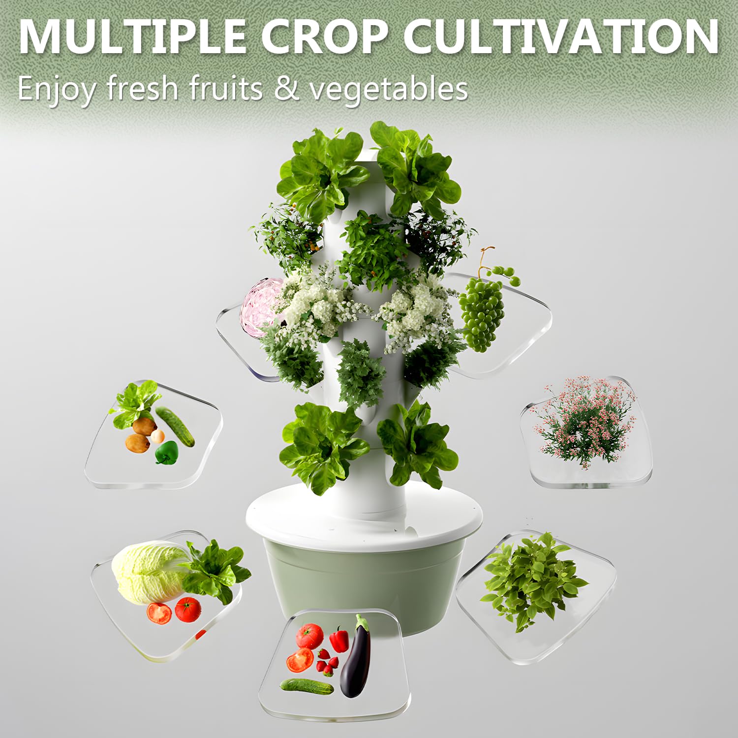 Kit de germinación para jardineras Verticales, Sistema de Cultivo hidropónico, Torre de Cultivo hidropónico, Kit para Plantar hortalizas y Frutas en huertos de Interior.,28 Holes