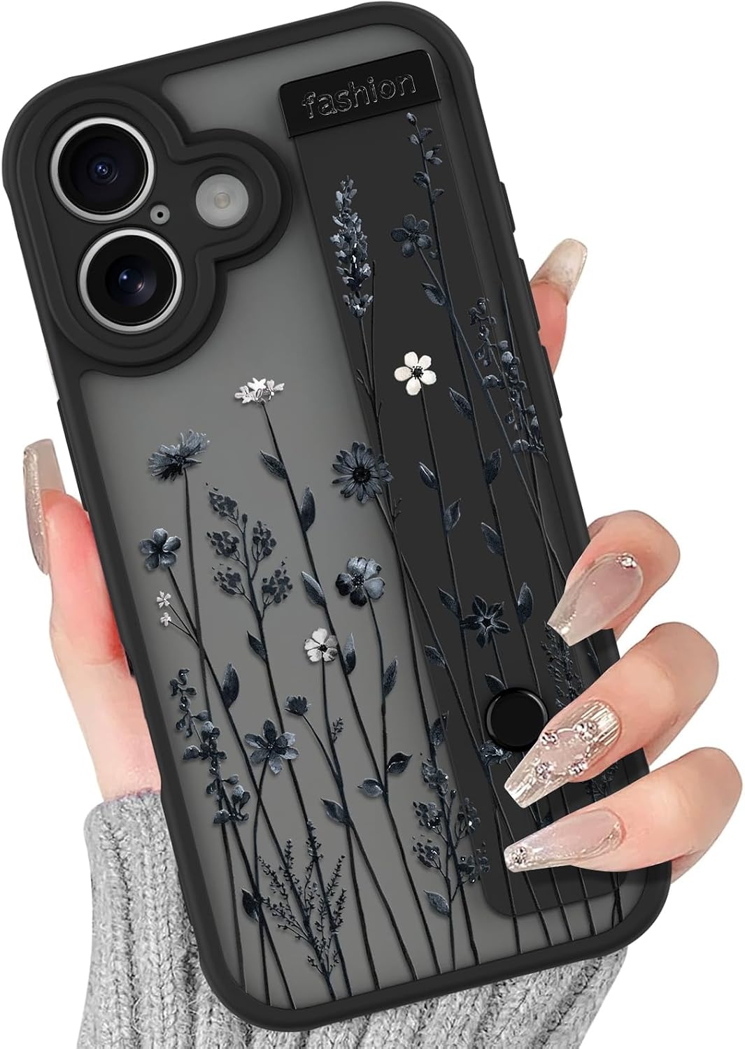 BITOBE Floral Case for iPhone 17 with Strap Stand Kickstand