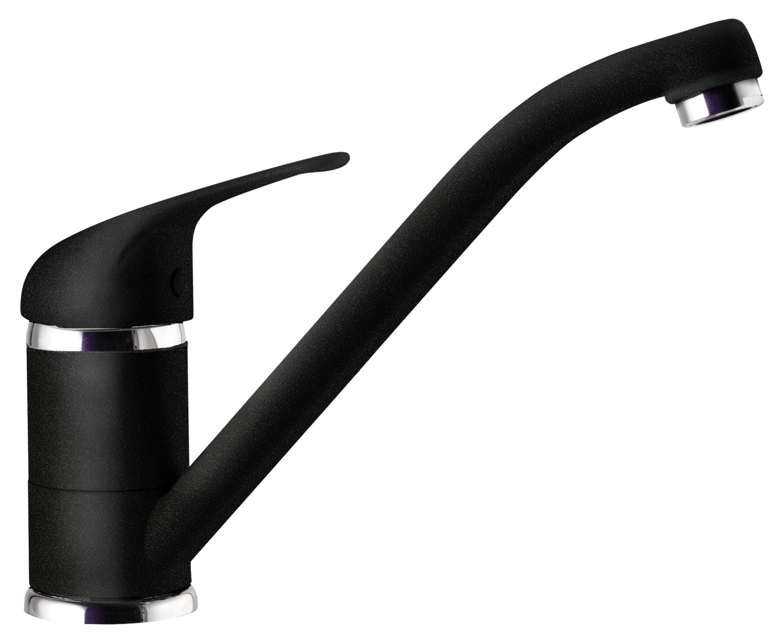 Schock Absolute Black | Omega Single Lever Mixer With Swivel Spout, H140mm