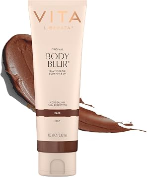 VITA LIBERATA Body Blur Dark 100ml   Instant Fake Tan & Body Makeup, Wash Off Self Tan, Skin Blurring Coverage for Imperfections, Transfer Resistant Dark Glow