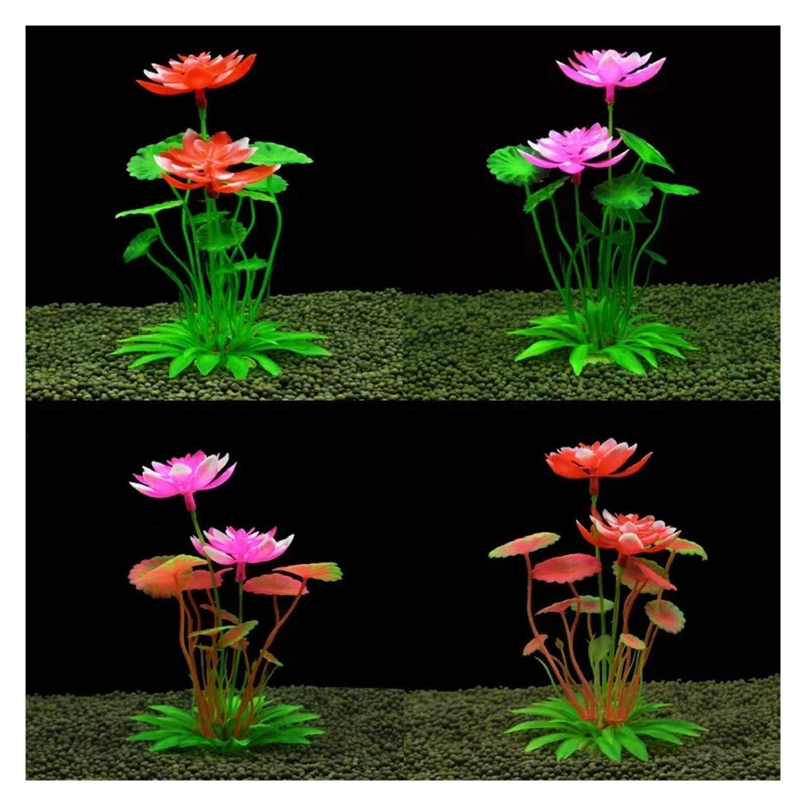 Aquarium-Kunstpflanzen, mehrfarbig, 4 Stück, Aquarium-Dekoration(Color 04)