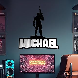 Wall Decor Famous Game Custom Name & Initial I Nursery Wall Decal for Boy Room Decorations I Wall Sticker for Bedroom I Multiple Options for Customization (Wide 15