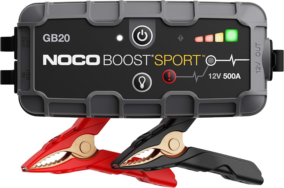 NOCO Boost GB20 500A UltraSafe Jump Starter, 12V Lithium Battery Booster | Spark-Proof &amp; Reverse Polarity Protection, For Car, Truck, Motorcycle, SUV, Boat, ATV, RV, up to 4.0L Gas
