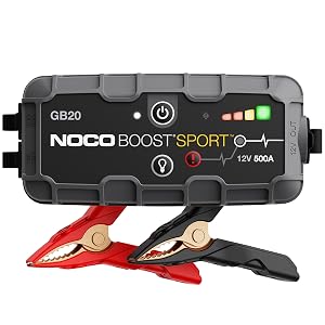 NOCO Boost GB20 500A UltraSafe Jump Starter 12V Lithium Battery Booster Pack Portable Jump Box Power Bank Jumper