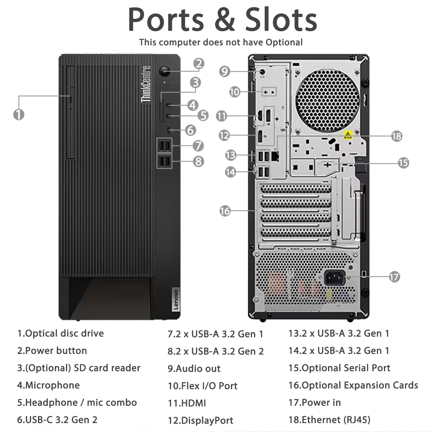 Amazon.com: Lenovo ThinkCentre M90t Gen 3 Business Tower Desktop